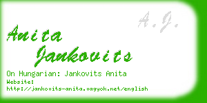 anita jankovits business card
